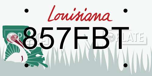 857FBT Louisiana License Plate