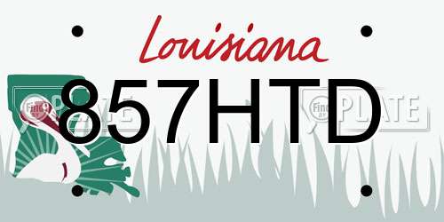 857HTD Louisiana License Plate