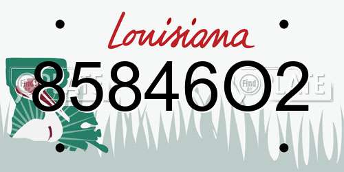 85846O2 Louisiana License Plate