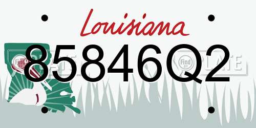 85846Q2 Louisiana License Plate