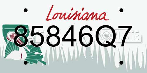 85846Q7 Louisiana License Plate