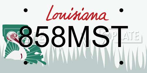 858MST Louisiana License Plate