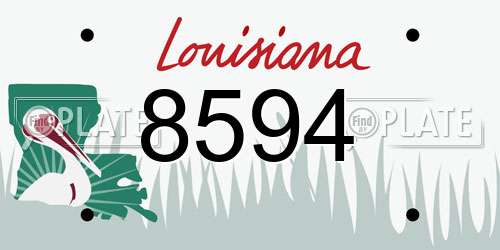 8594 Louisiana License Plate