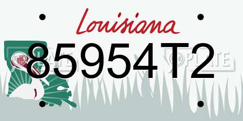 85954T2 Louisiana License Plate