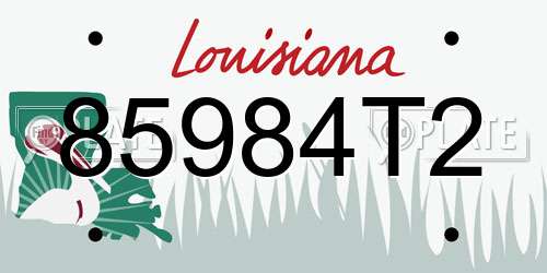 85984T2 Louisiana License Plate