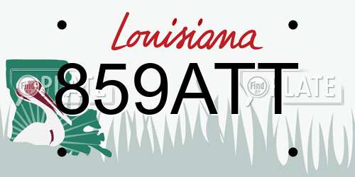 859ATT Louisiana License Plate