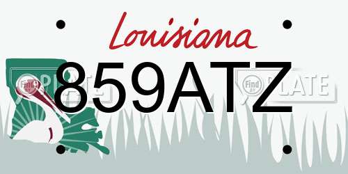 859ATZ Louisiana License Plate