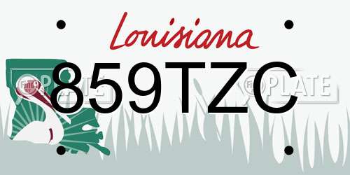 859TZC Louisiana License Plate