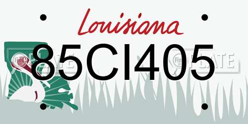 85CI405 Louisiana License Plate