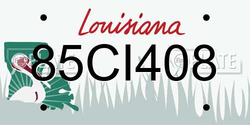 85CI408 Louisiana License Plate