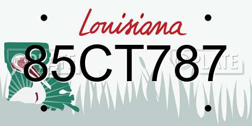 85CT787 Louisiana License Plate