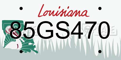 85GS470 Louisiana License Plate