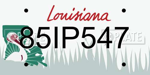 85IP547 Louisiana License Plate