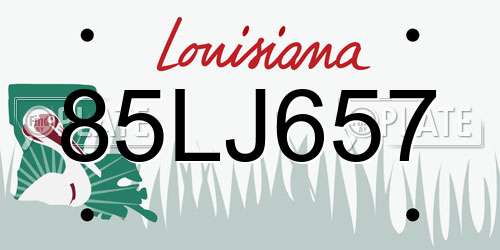 85LJ657 Louisiana License Plate