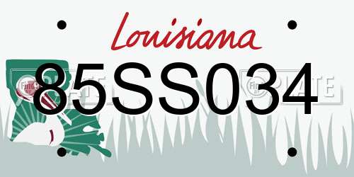 85SS034 Louisiana License Plate