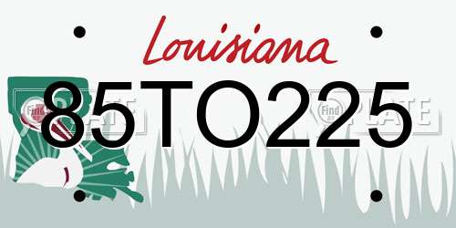 85TO225 Louisiana License Plate