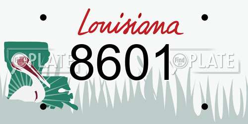 8601 Louisiana License Plate