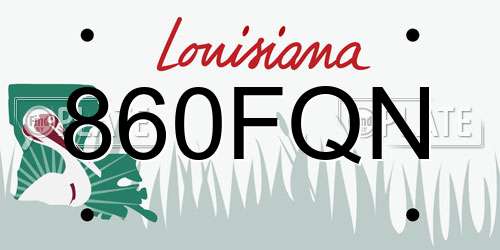 860FQN Louisiana License Plate