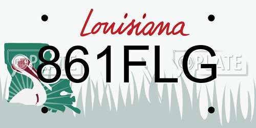 861FLG Louisiana License Plate
