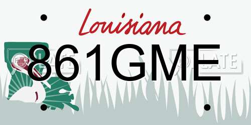 861GME Louisiana License Plate