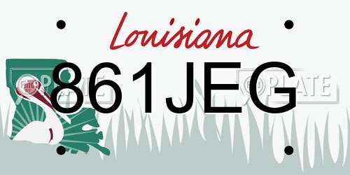 861JEG Louisiana License Plate