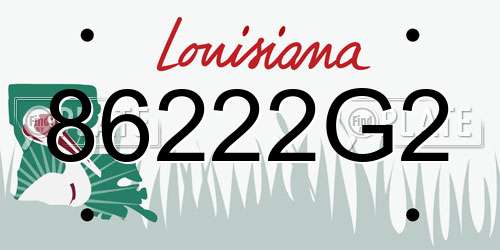 86222G2 Louisiana License Plate