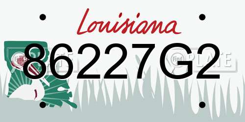 86227G2 Louisiana License Plate
