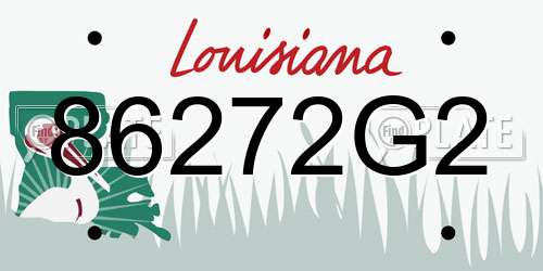 86272G2 Louisiana License Plate