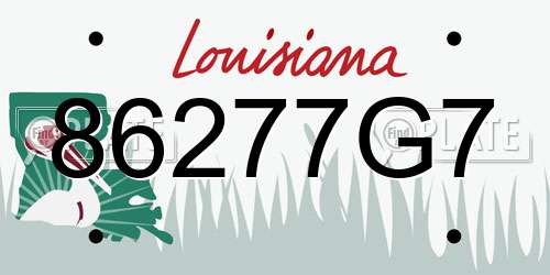 86277G7 Louisiana License Plate