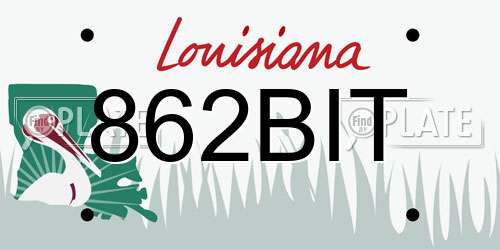 862BIT Louisiana License Plate