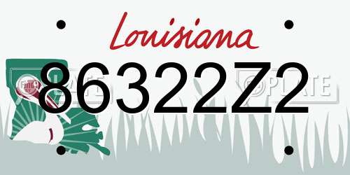 86322Z2 Louisiana License Plate
