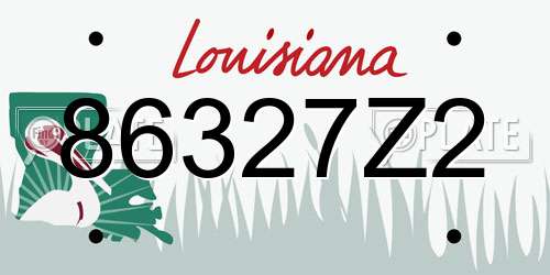 86327Z2 Louisiana License Plate