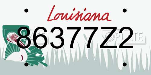 86377Z2 Louisiana License Plate
