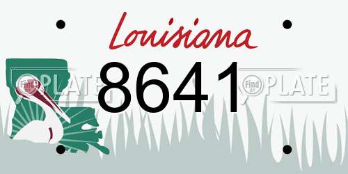 8641 Louisiana License Plate
