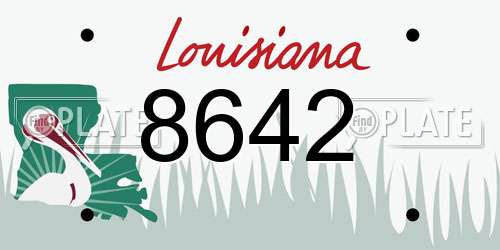 8642 Louisiana License Plate