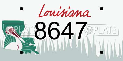 8647 Louisiana License Plate