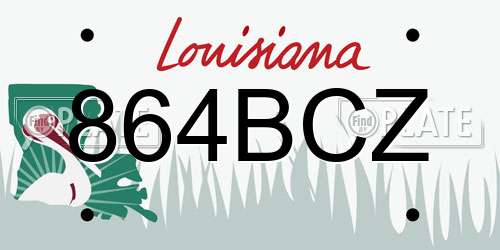 864BCZ Louisiana License Plate