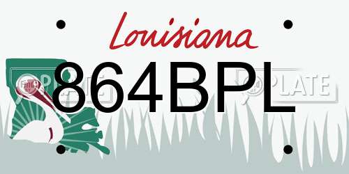864BPL Louisiana License Plate