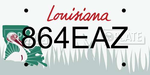 864EAZ Louisiana License Plate
