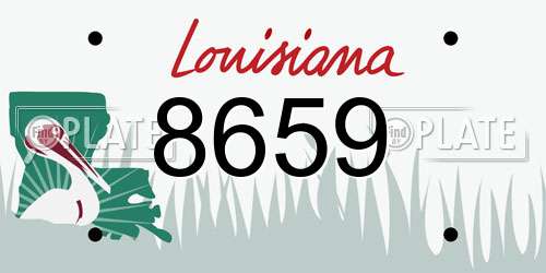 8659 Louisiana License Plate
