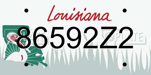 86592Z2 Louisiana License Plate