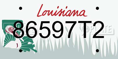 86597T2 Louisiana License Plate