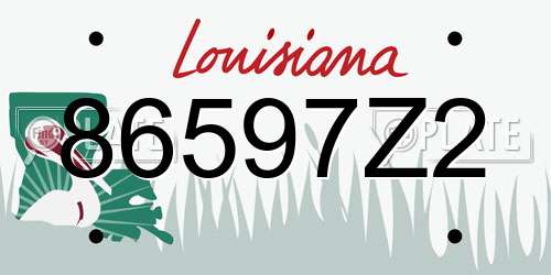 86597Z2 Louisiana License Plate