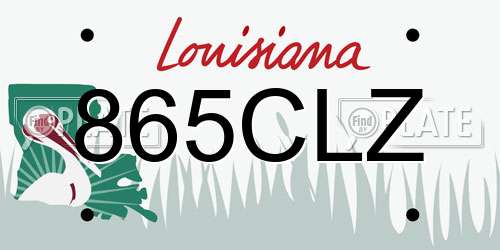 865CLZ Louisiana License Plate