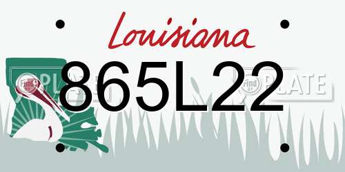 865L22 Louisiana License Plate