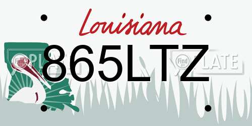 865LTZ Louisiana License Plate