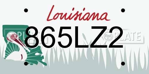 865LZ2 Louisiana License Plate