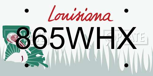 865WHX Louisiana License Plate