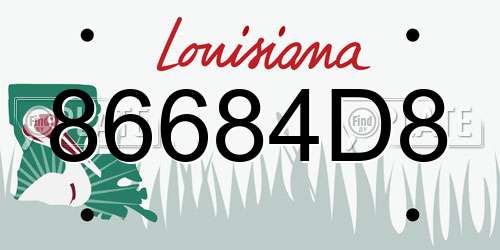 86684D8 Louisiana License Plate