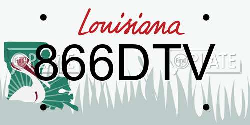 866DTV Louisiana License Plate